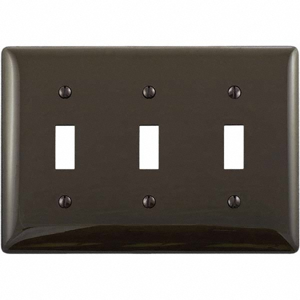 Hubbell Wiring Device-Kellems Wall Plates: Wall Plate Type: Switch Plates; Color: Brown; Wall Plate Configuration: Toggle Switch; Material: Thermoplastic - P3
