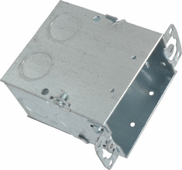 Cooper Crouse-Hinds Electrical Switch Box: Steel, Rectangle, 3" OAH, 2" OAW, 2-1/2" OAD, 1 Gang - TP170