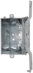 Cooper Crouse-Hinds Electrical Switch Box: Steel, Rectangle, 3" OAH, 2" OAW, 2-1/2" OAD, 1 Gang - TP170