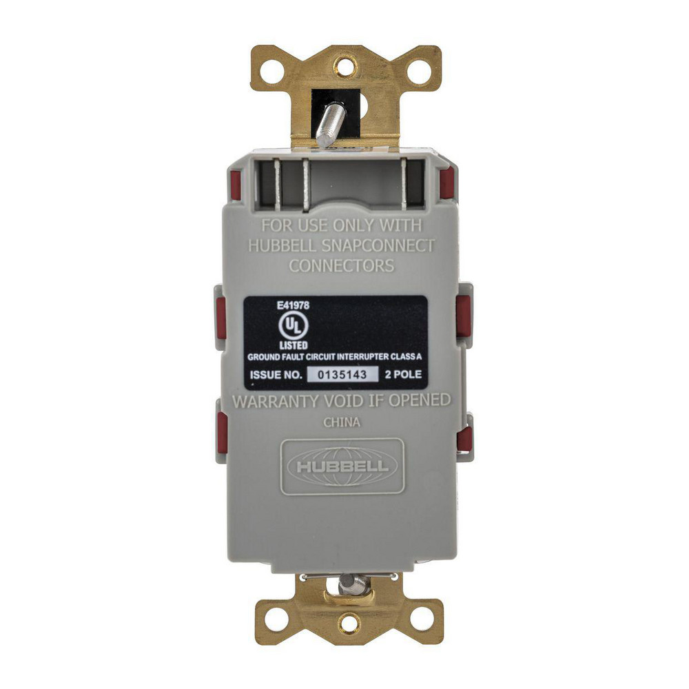 Hubbell Wiring Device-Kellems GFCI Receptacles: Receptacle Type: Duplex; Grade: Commercial, Hospital; NEMA Configuration: 5-15R - SNAPGF82R
