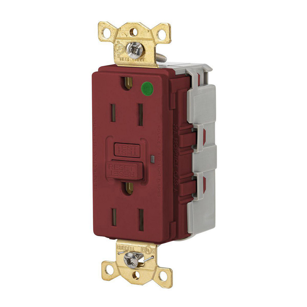 Hubbell Wiring Device-Kellems GFCI Receptacles: Receptacle Type: Duplex; Grade: Commercial, Hospital; NEMA Configuration: 5-15R - SNAPGF82R