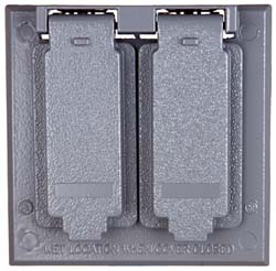 Thomas & Betts Electrical Outlet Box: Aluminum, Square, 4-9/16" OAH, 4-5/8" OAW, 2-1/16" OAD, 2 Gangs - 2IH7-1