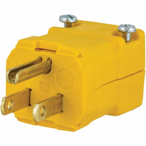 Ericson Mfg Straight Blade Plugs & Connectors: Connector Type: Male; Grade: Industrial; Connector Angle: No Angle; Amperage: 15.0000 - 1510-P-ENRICH