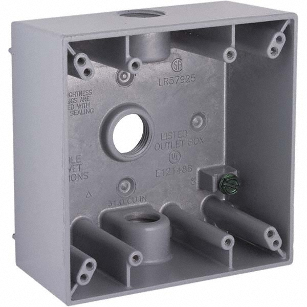 Hubbell-Raco Electrical Device Box: Steel, Rectangle, 4.22" OAH, 2" OAW, 2-1/4" OAD, 1 Gang - 471