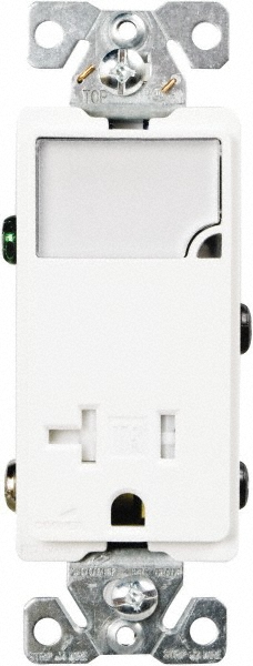 Pass & Seymour 1 Pole, 120/125 Volt, 15 Amp, 1 Outlet, Flush Mounted, Self Grounding, Tamper Resistant Combination Outlet and Switch - 691