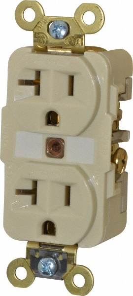 Bryant Electric Straight Blade Duplex Receptacle: NEMA 5-20R, 20 Amps, Grounded - 5342GRY