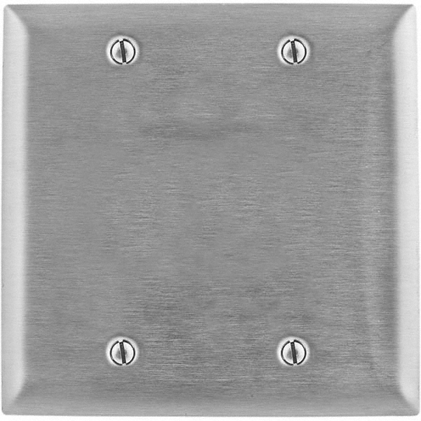 Pass & Seymour 2 Gang, 4-3/4 Inch Long x 4-11/16 Inch Wide, Standard Blank Wall Plate - TP23GRY