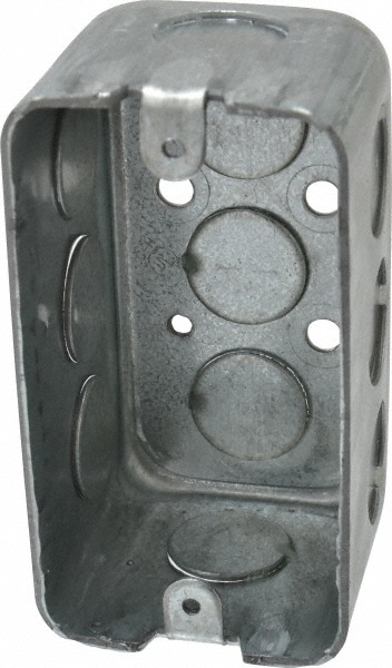 Cooper Crouse-Hinds Electrical Wall Box: Steel, Rectangle, 4" OAH, 2-1/8" OAW, 2-1/8" OAD, 1 Gang - TP605