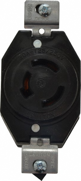 Leviton 250 VAC, 20 Amp, L6-20R NEMA, Self Grounding Receptacle - 2320
