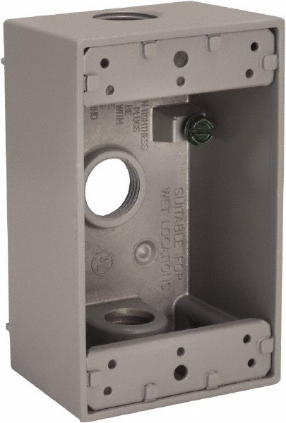Cooper Crouse-Hinds Electrical Switch Box: Steel, Rectangle, 3" OAH, 2" OAW, 2" OAD, 1 Gang - TP131