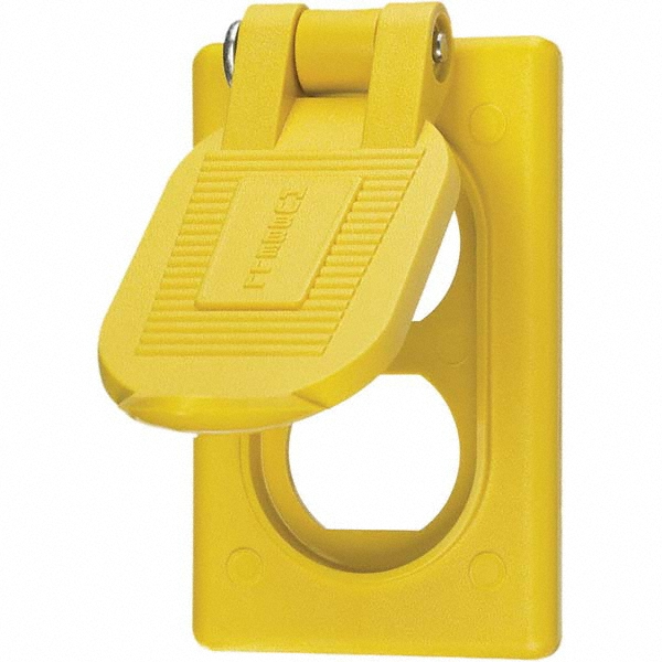 Hubbell Wiring Device-Kellems Weatherproof Box Covers; Electrical Box Shape: Rectangle; Number Of Outlets: 1; Resistance Features: Weather-Resistant; Housing Material: Polycarbonate; Overall Length: 5.9000 in; Recommended Environment: Wet Location; Overall Width: 4.1800 in; Housing Color: Black - RW58300