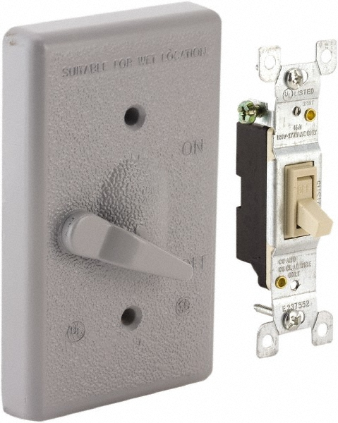 Hubbell Wiring Device-Kellems Weatherproof Box Covers; Electrical Box Shape: Rectangle; Number Of Outlets: 1; Resistance Features: Weather-Resistant; Housing Material: Polycarbonate; Overall Length: 5.9000 in; Recommended Environment: Wet Location; Overall Width: 4.1800 in; Housing Color: Black - RW58300