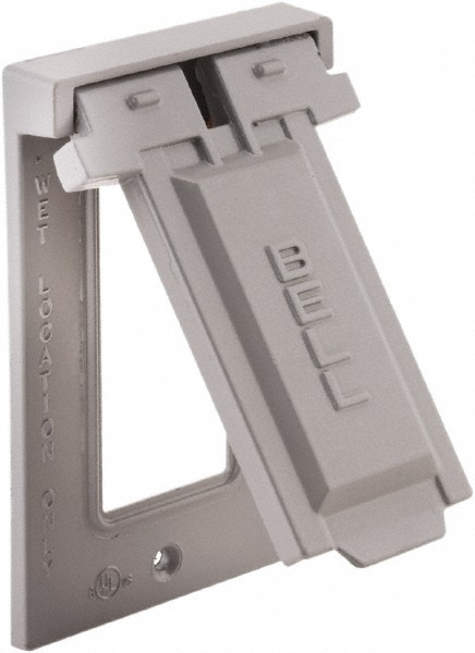 Hubbell Wiring Device-Kellems Weatherproof Box Covers; Electrical Box Shape: Rectangle; Number Of Outlets: 1; Resistance Features: Weather-Resistant; Housing Material: Polycarbonate; Overall Length: 5.9000 in; Recommended Environment: Wet Location; Overall Width: 4.1800 in; Housing Color: Black - RW58300