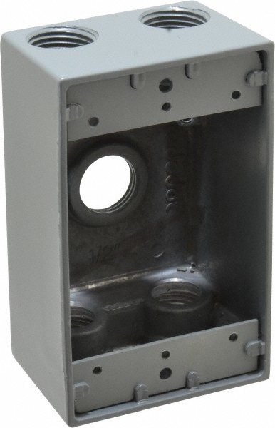 Cooper Crouse-Hinds Electrical Switch Box: Steel, Rectangle, 3" OAH, 2" OAW, 2" OAD, 1 Gang - TP116