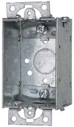 Cooper Crouse-Hinds Electrical Switch Box: Steel, Rectangle, 3" OAH, 2" OAW, 2" OAD, 1 Gang - TP116
