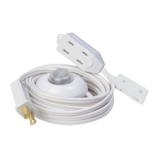 Woods Extension Cord, 16 AWG, Indoor, 16/2, 3 Outlets, 15 ft - 3834934