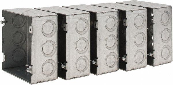 Cooper Crouse-Hinds Electrical Outlet Box: Steel, Square, 4-11/16" OAH, 4-11/16" OAW, 1-1/2" OAD, 1 Gang - TP548