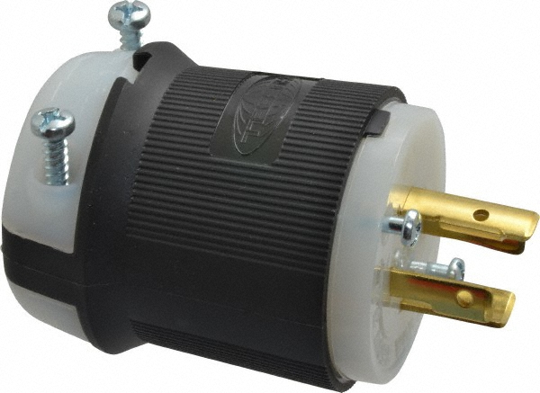 Leviton Locking Inlet: Plug, Industrial, L6-20P, 250V, Black & White - 2321