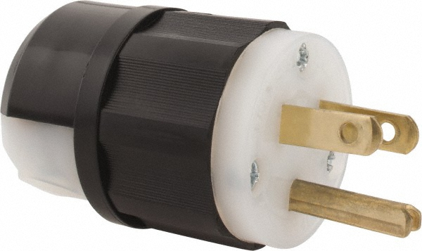 Leviton Locking Inlet: Plug, Industrial, L6-20P, 250V, Black & White - 2321