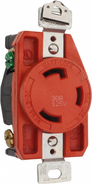 Cooper Wiring Devices 125 VAC, 30 Amp, L5-30R NEMA, Isolated Ground Receptacle - IGL530R