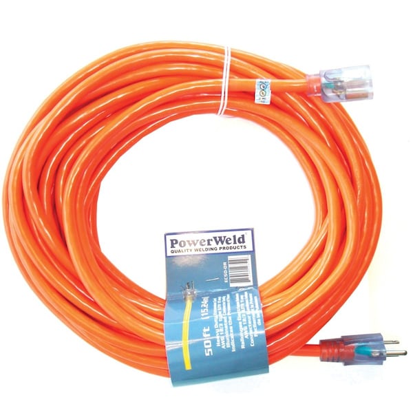 Powerweld SJTW Extension Cord, 12 AWG, Indoor/Outdoor, 12/3, 25 ft - EC25-OR