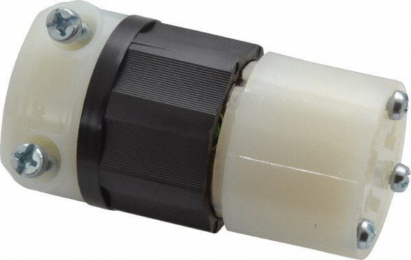Leviton Straight Blade Connector: Industrial, 5-20R, 125VAC, Black & White - 5369-C
