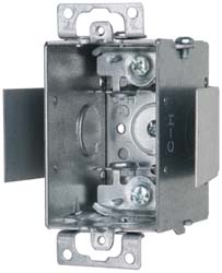 Cooper Crouse-Hinds Electrical Switch Box: Steel, Rectangle, 3" OAH, 2" OAW, 2-1/2" OAD, 1 Gang - TP161