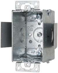 Cooper Crouse-Hinds Electrical Switch Box: Steel, Rectangle, 3" OAH, 2" OAW, 2-1/2" OAD, 1 Gang - TP161