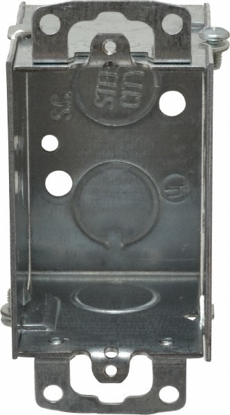 Cooper Crouse-Hinds Electrical Switch Box: Steel, Rectangle, 3" OAH, 2" OAW, 2-1/2" OAD, 1 Gang - TP161