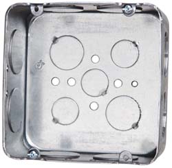 Cooper Crouse-Hinds Electrical Outlet Box: Steel, Square, 4-11/16" OAH, 4-11/16" OAW, 2-1/8" OAD, 1 Gang - TP560