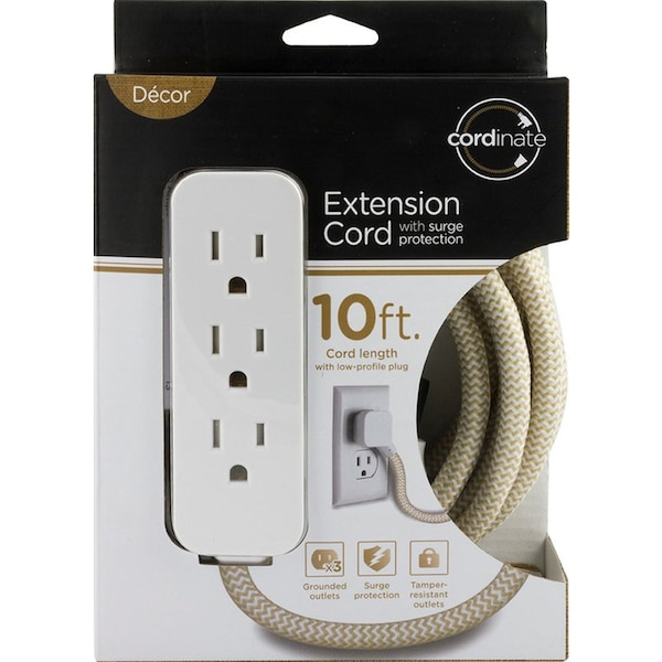 Jasco Extension Cord, 10 AWG, Indoor, 10/3, 10 ft - 37916