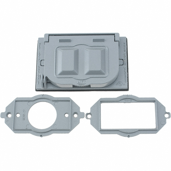 Leviton Device Electrical Box Cover: Aluminum & Galvanized Zinc - WM2S-GY
