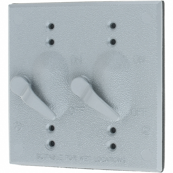 Leviton Device Electrical Box Cover: Aluminum & Galvanized Zinc - WM2S-GY