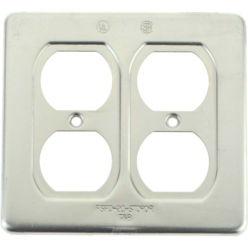 Leviton Device Electrical Box Cover: Aluminum & Galvanized Zinc - WM2S-GY