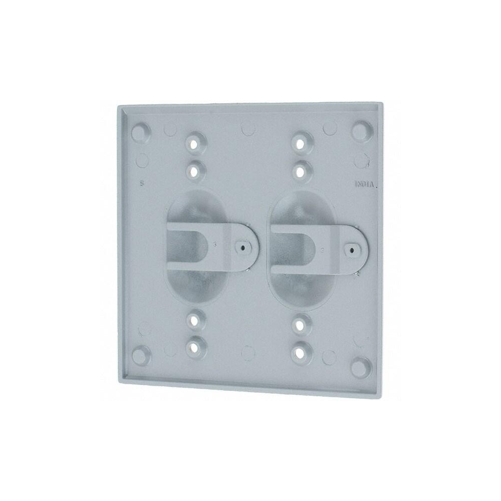 Leviton Device Electrical Box Cover: Aluminum & Galvanized Zinc - WM2S-GY