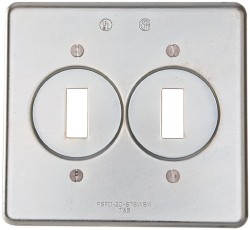 Leviton Device Electrical Box Cover: Aluminum & Galvanized Zinc - WM2S-GY