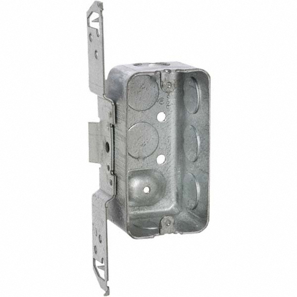Hubbell-Raco Electrical Device Box: Steel, Rectangle, 7.01" OAH, 2.59" OAW, 1-7/8" OAD, 1 Gang - 662
