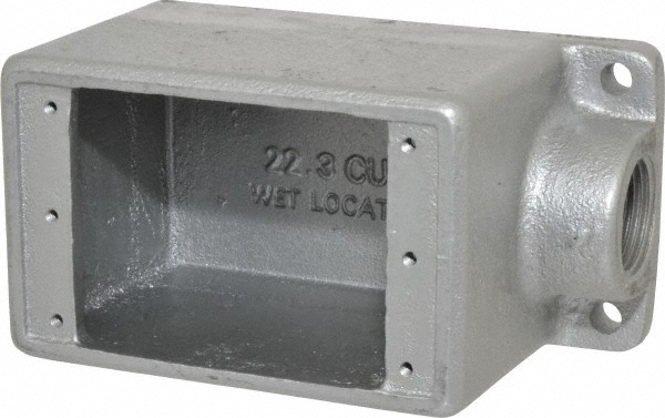 Hubbell-Raco Electrical Device Box: Steel, Rectangle, 7.01" OAH, 2.59" OAW, 1-7/8" OAD, 1 Gang - 662