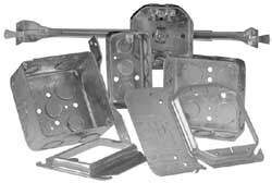 Cooper Crouse-Hinds Electrical Outlet Box: Steel, Octagon, 4" OAH, 4" OAW, 1-1/2" OAD - TP274