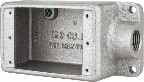 Hubbell-Raco Electrical Device Box: Steel, Rectangle, 2.27" OAH, 4-1/4" OAW, 2.72" OAD, 1 Gang - 519
