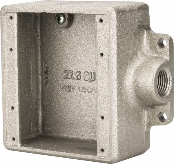Hubbell-Raco Electrical Device Box: Steel, Rectangle, 2.27" OAH, 4-1/4" OAW, 2.72" OAD, 1 Gang - 519