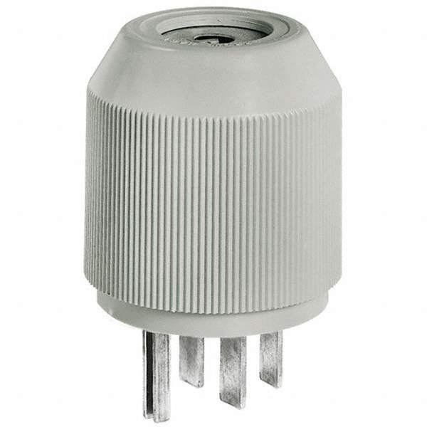 Bryant Electric Straight Blade Plug: Industrial, 15-30P, 250VAC, Black & White - 8430NP