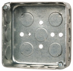 Thomas & Betts Electrical Outlet Box: Steel, Square, 4" OAH, 4" OAW, 1-1/2" OAD, 2 Gangs - 521511/23/4EW