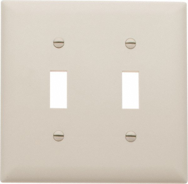 Pass & Seymour 2 Gang, 4-3/4 Inch Long x 4-11/16 Inch Wide, Standard Switch Plate - TP2GRY