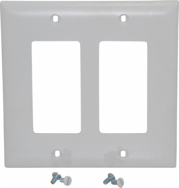 Pass & Seymour 2 Gang, 4-3/4 Inch Long x 4-11/16 Inch Wide, Standard Switch Plate - TP2GRY