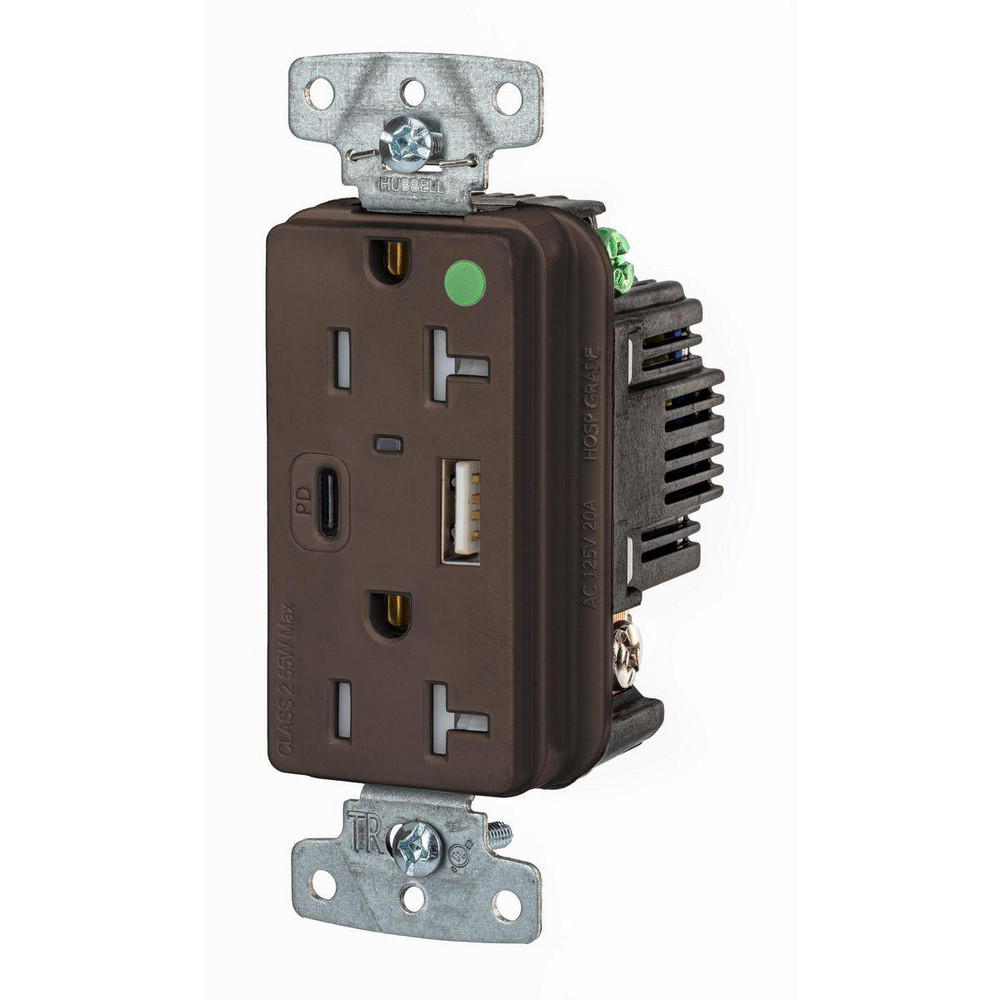Hubbell Wiring Device-Kellems USB Receptacles: Usb Connection Style: Standard; Number of USB Ports: 2; Number Of Usb Ports: 2; Number Of Receptacles: 2; Charging Power: 1.5 A - USB20ACPDLA
