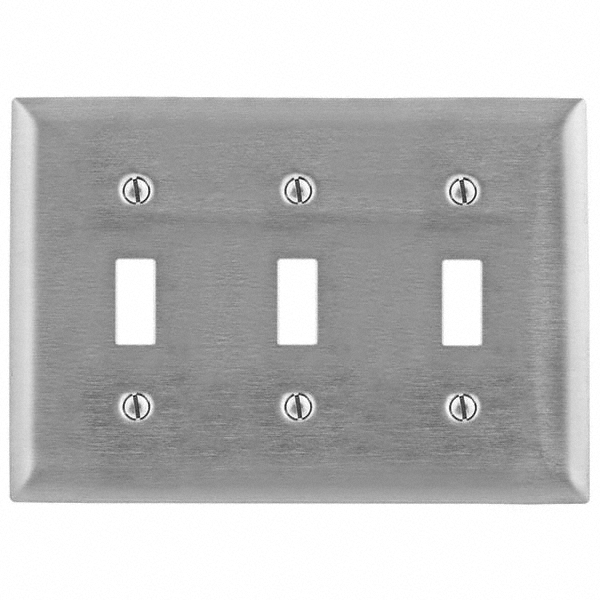 Pass & Seymour 3 Gang, 4-1/2 Inch Long x 6.563 Inch Wide, Standard Switch Plate - TP3
