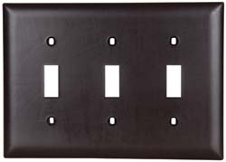 Pass & Seymour 3 Gang, 4-1/2 Inch Long x 6.563 Inch Wide, Standard Switch Plate - TP3