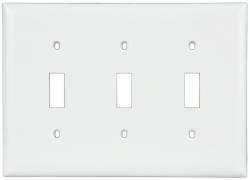 Pass & Seymour 3 Gang, 4-1/2 Inch Long x 6.563 Inch Wide, Standard Switch Plate - TP3