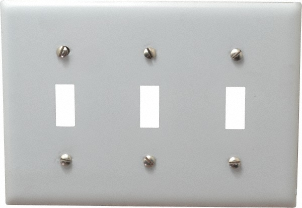 Pass & Seymour 3 Gang, 4-1/2 Inch Long x 6.563 Inch Wide, Standard Switch Plate - TP3